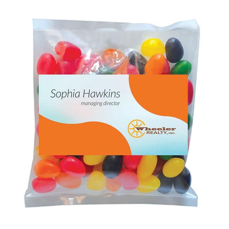 Business Card Magnet w/Small Bag of Jelly Beans