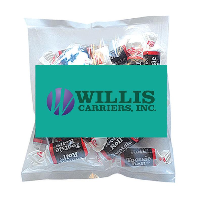 Business Card Magnet w/Small Bag of Tootsie Rolls