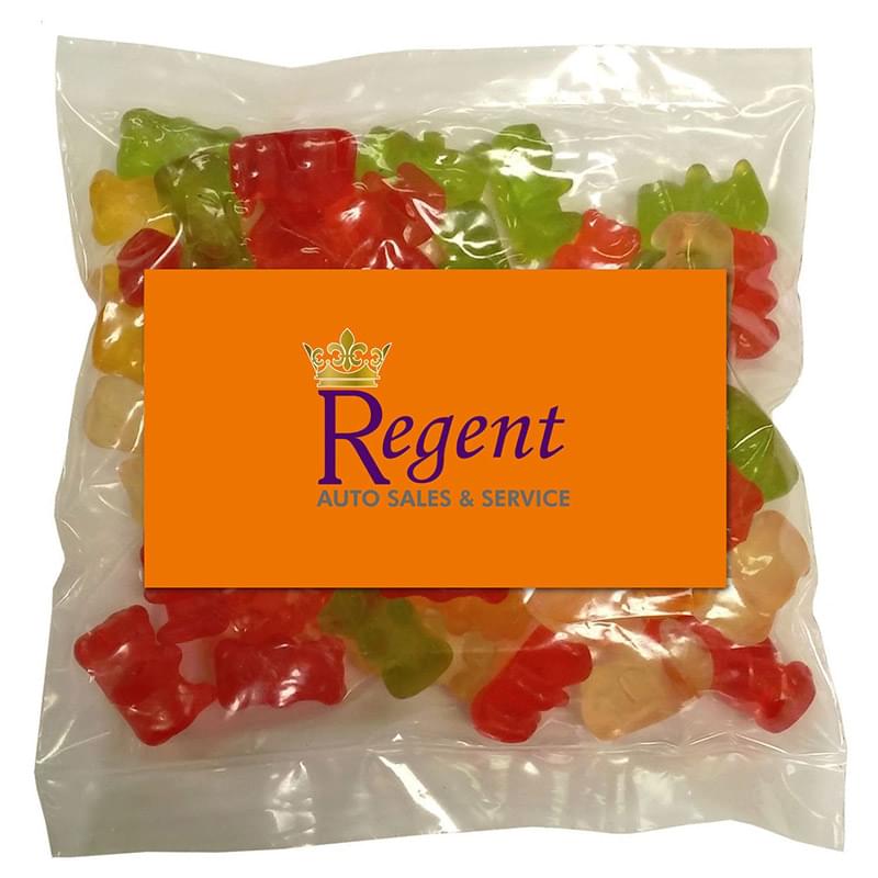 Business Card Magnet w/Large Bag of Gummy Bears