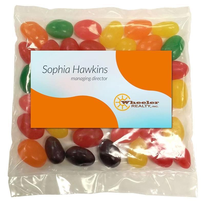 Business Card Magnet w/Large Bag of Jelly Beans