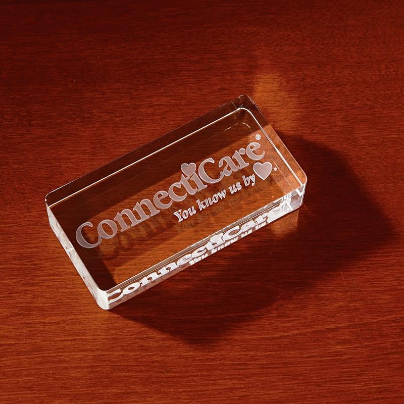 3D Crystal Rectangle Paperweight