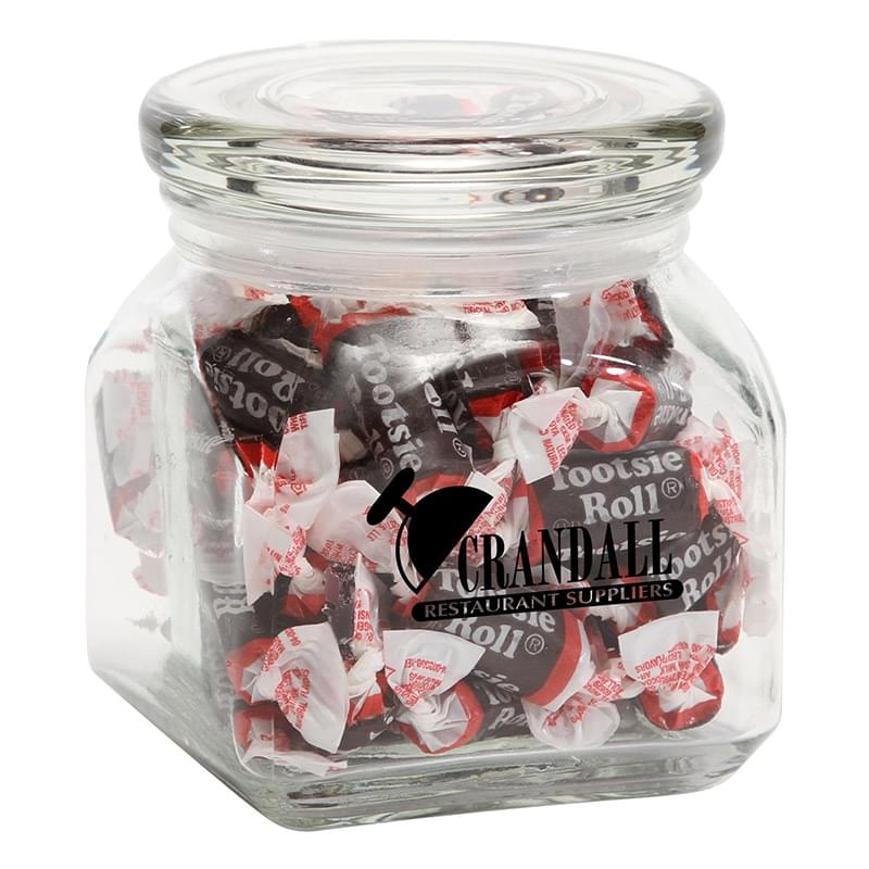 Tootsie Rolls in Small Glass Jar