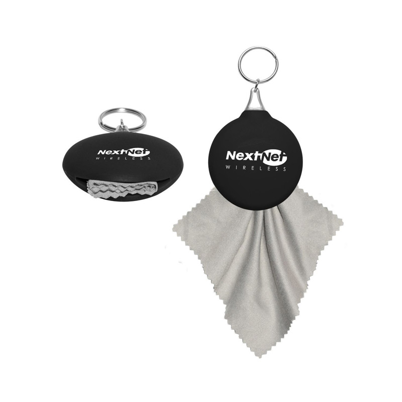 Rubber Key Tag W/Micro Fiber Cloth