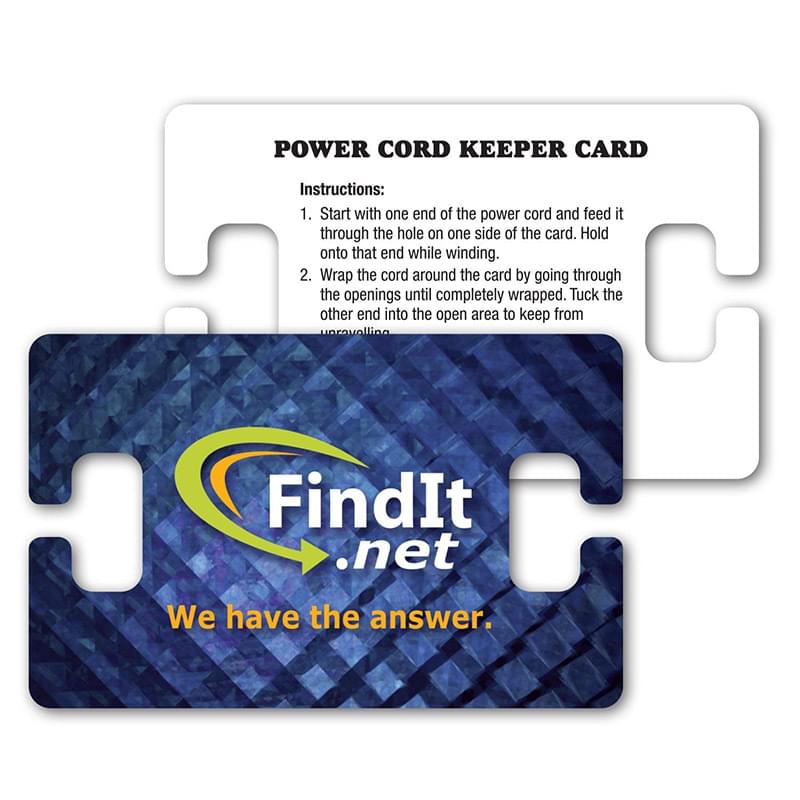 Paper Power Cord Winder / Wallet Card 30 mil