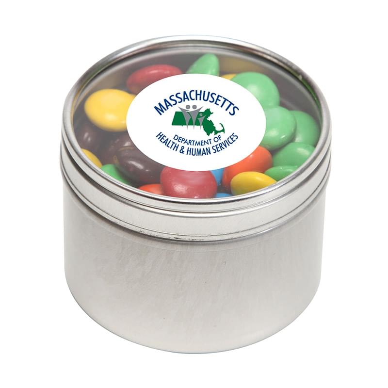 M&Ms - Plain in Small Round Window Tin