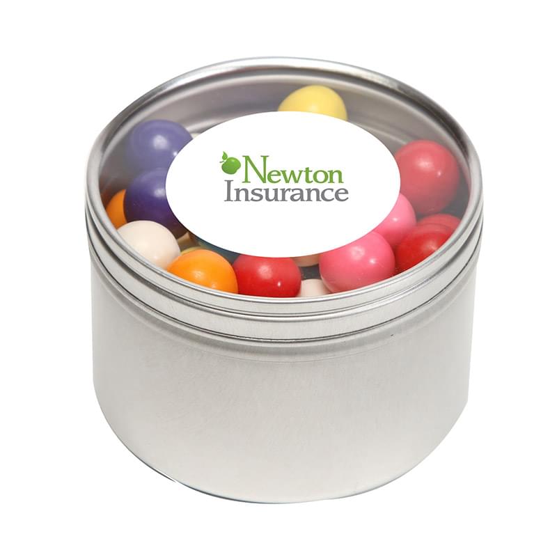 Gum Balls in Large Round Window Tin