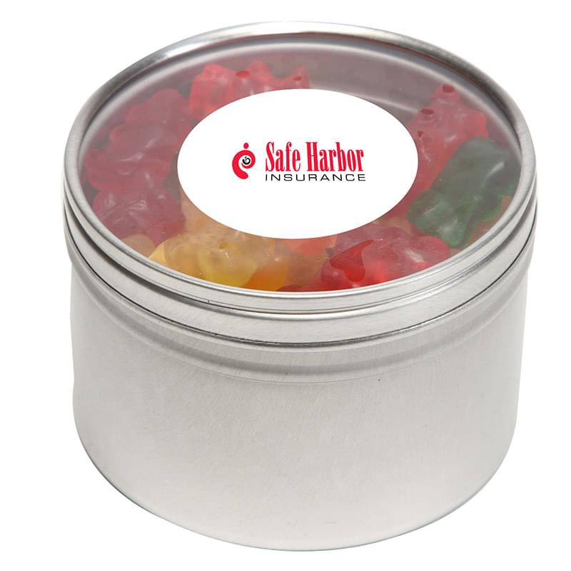 Gummy Bears in Large Round Window Tin