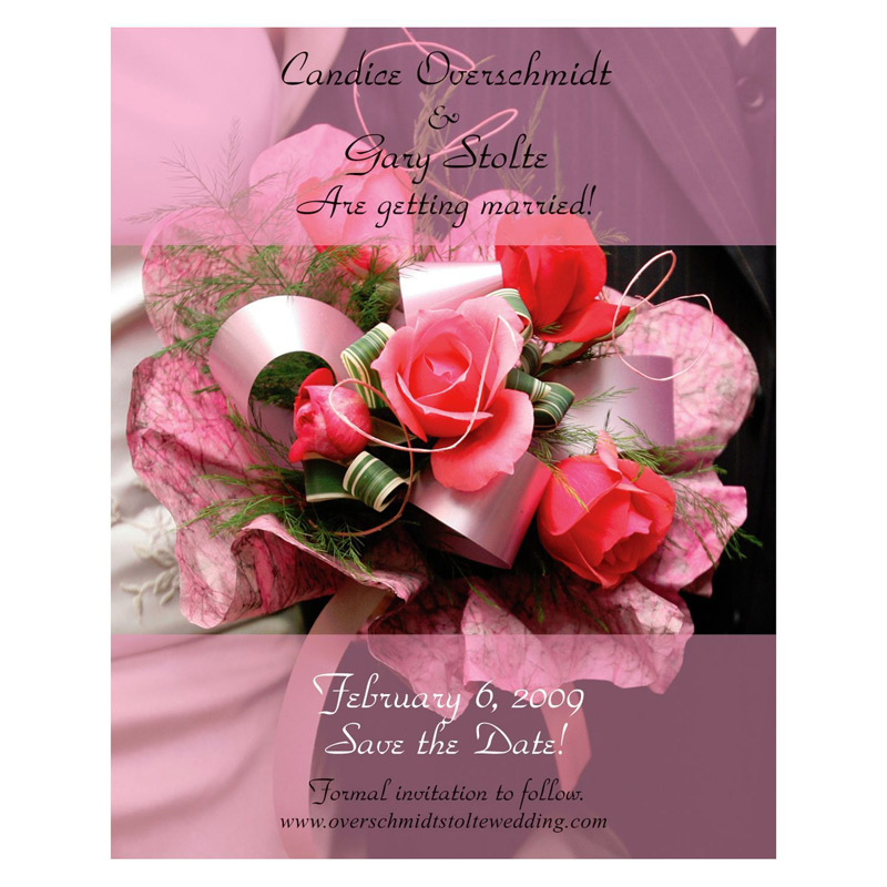 Pink Roses Bouquet Save the Date Magnet