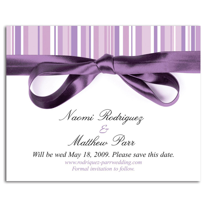 Lavender Stripe Save the Date Magnet
