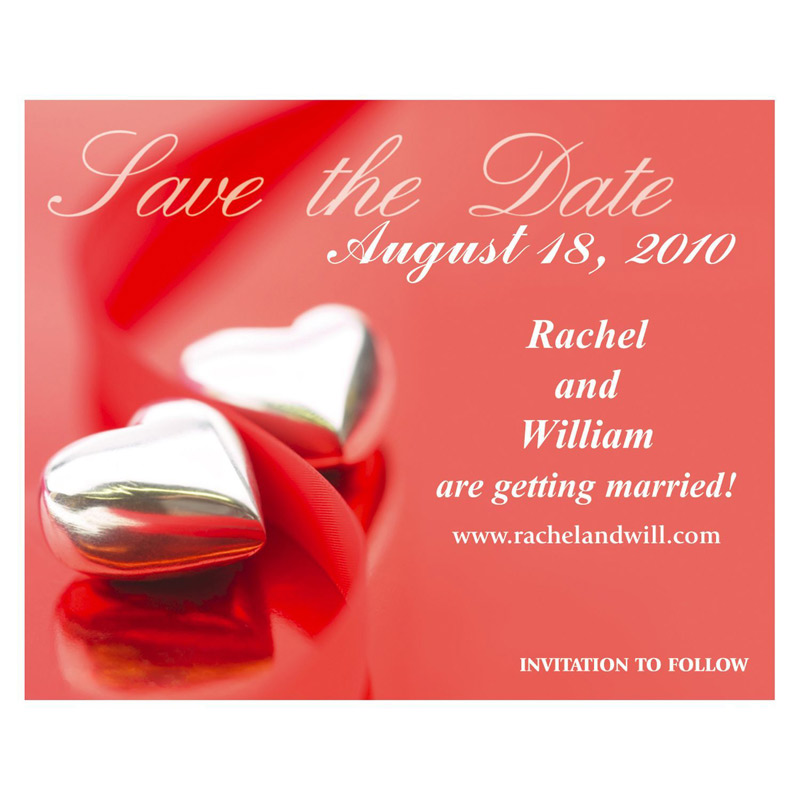Hearts Save the Date Magnet