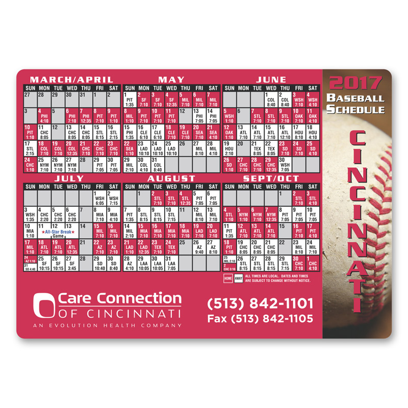 Baseball sports schedule magnet