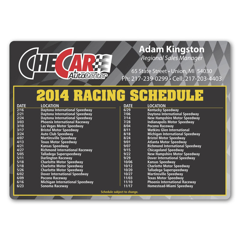 Racing Schedule Magnet