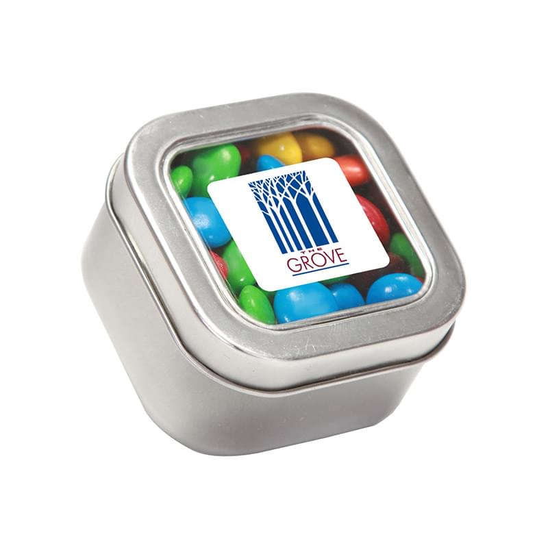 M&Ms - Plain in Small Square Window Tin