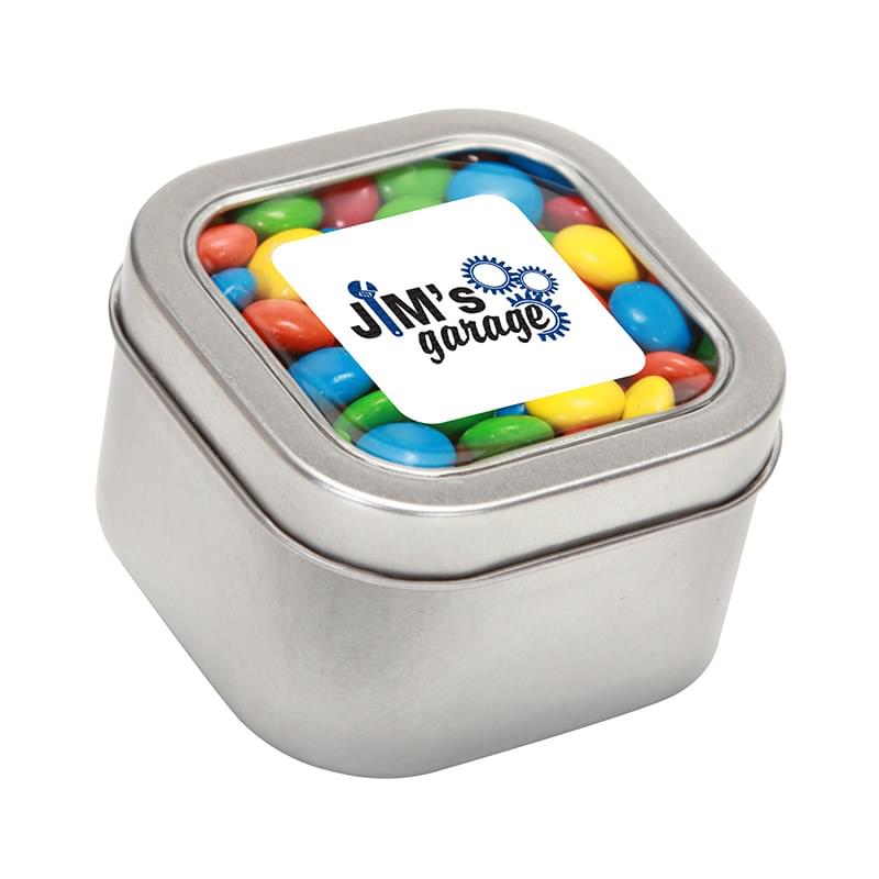 M&Ms - Plain in Large Square Window Tin