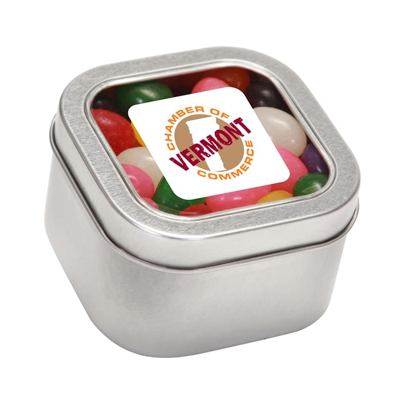 Standard Jelly Beans in Lg Square Window Tin