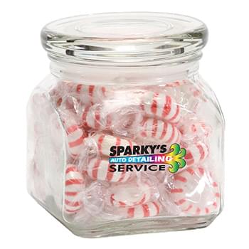 Striped Peppermints in Sm Glass Jar