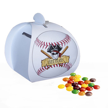 Baseball Paper Bank with Mini Bag of Skittles