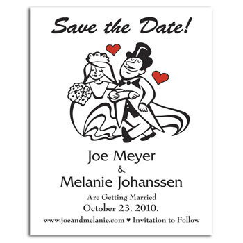 Cartoon Couples Save the Date Magnet