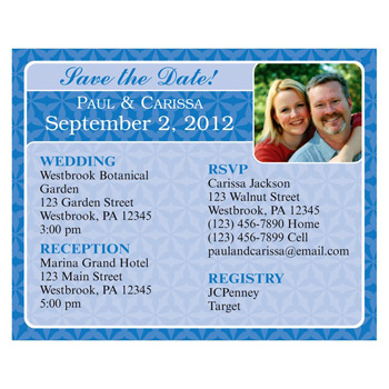 Blue Themed Save the Date Magnet