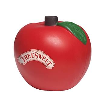 Red Apple Stress Shape With Green Leaves