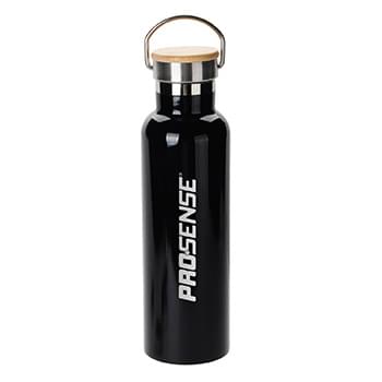 20 oz Bamboo Top Stainless Steel Vacuum Bottle